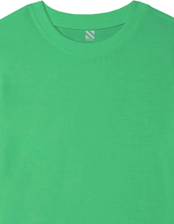Green_Solid_Round_Neck_Half_Sleeves_Oversized_T-Shirt_For_Girls