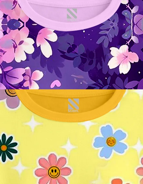 Nusyl_Girls_Lilac_&_Yellow_Flower_Printed_&_Cat_Printed_Dresses_Pack_Of_2_Soft_&_Comfortable_Dresses_Cozy_Summer_Wear_For_Kids_&_Teen_Girls