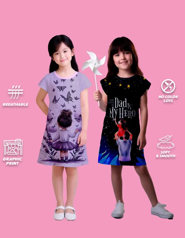 Nusyl_Girls_Black_&_Lilac_Girl_Printed_&_Dad_Text_Printed_Dresses_Pack_Of_2_Soft_&_Comfortable_Dresses_Cozy_Summer_Wear_For_Kids_&_Teen_Girls