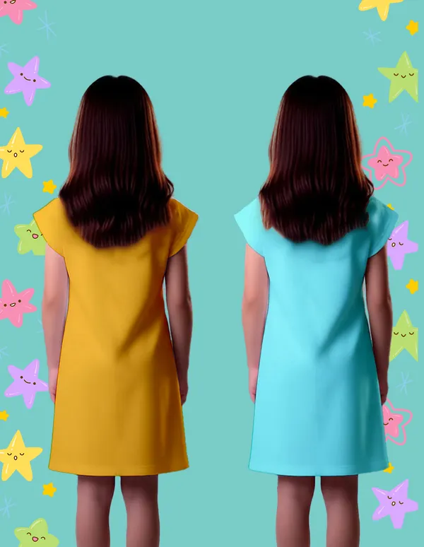 Nusyl_Girls_Yellow_&_Sky_Blue_Cat_Printed_&_Happy_Text_Printed_Dresses_Pack_Of_2_Soft_&_Comfortable_Dresses_Cozy_Summer_Wear_For_Kids_&_Teen_Girls