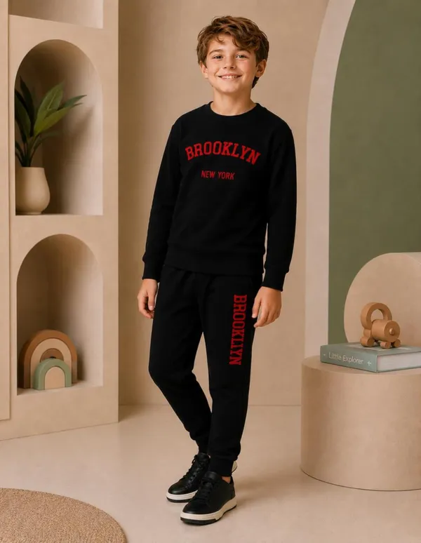 NUSYL_Boys_Black_Brooklyn_Text_Printed_Cotton_Blend_T-shirts_and_Joggers_|_Boys's_Regular_Length_T-shirts_and_Regular_Jogger