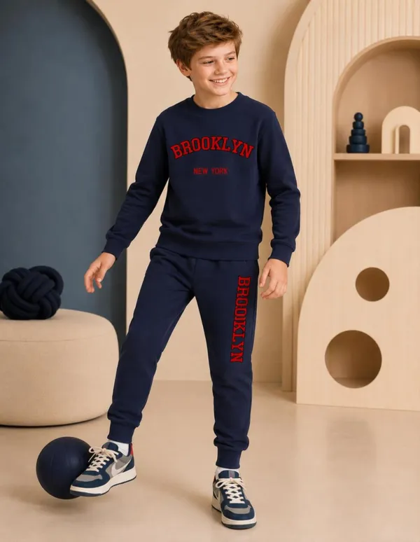 NUSYL_Boys_Navy_Brooklyn_Text_Printed_Cotton_Blend_T-shirts_and_Joggers_|_Boys's_Regular_Length_T-shirts_and_Regular_Jogger