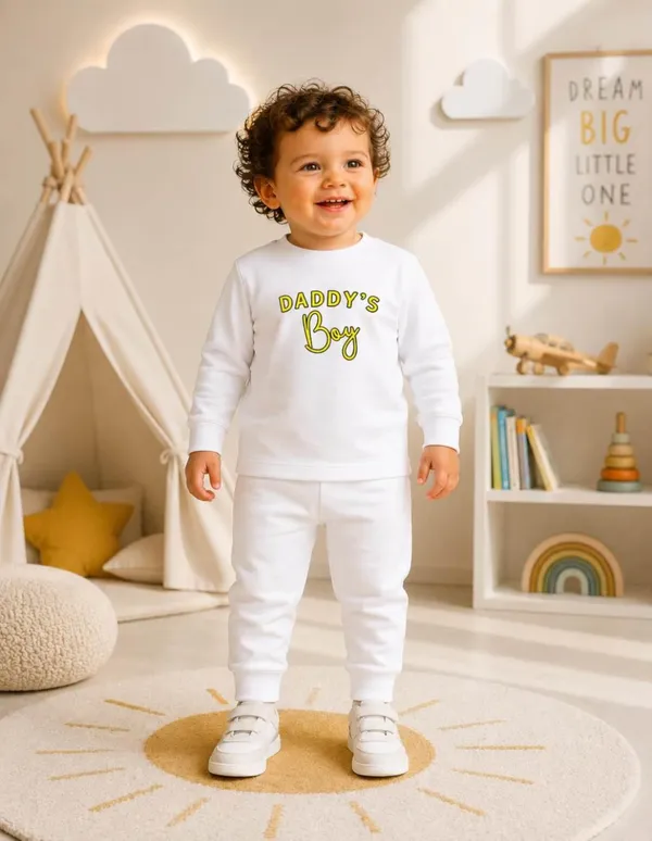 NUSYL_Boys_White_Daddy's_Boy_Text_Printed_Cotton_Blend_T-shirts_and_Joggers_|_Boys's_Regular_Length_T-shirts_and_Regular_Jogger