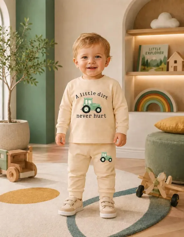 NUSYL_Boys_Beige_Tractor_Printed_Cotton_Blend_T-shirts_and_Joggers_|_Boys's_Regular_Length_T-shirts_and_Regular_Jogger