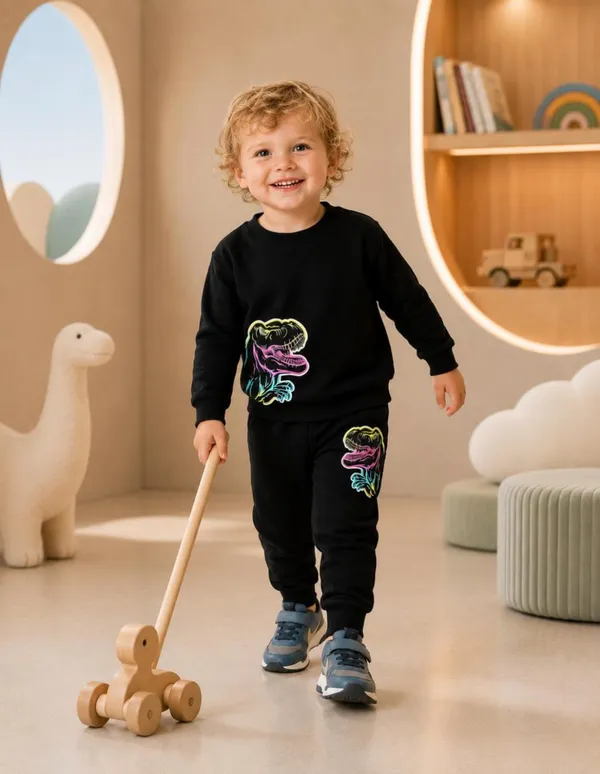 NUSYL_Boys_Black_Dinosaurs_Printed_Cotton_Blend_T-shirts_and_Joggers_|_Boys's_Regular_Length_T-shirts_and_Regular_Jogger