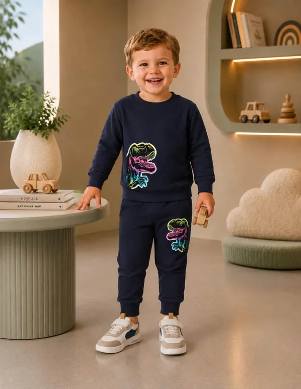 NUSYL_Boys_Navy_Dinosaurs_Printed_Cotton_Blend_T-shirts_and_Joggers_|_Boys's_Regular_Length_T-shirts_and_Regular_Jogger