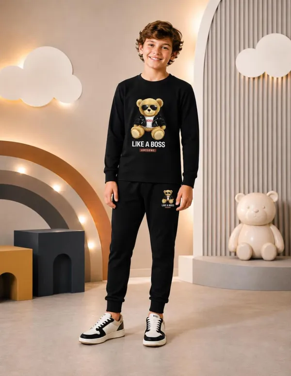NUSYL_Boys_Black_Teddy_Bear_Printed_Cotton_Blend_T-shirts_and_Joggers_|_Boys's_Regular_Length_T-shirts_and_Regular_Jogger
