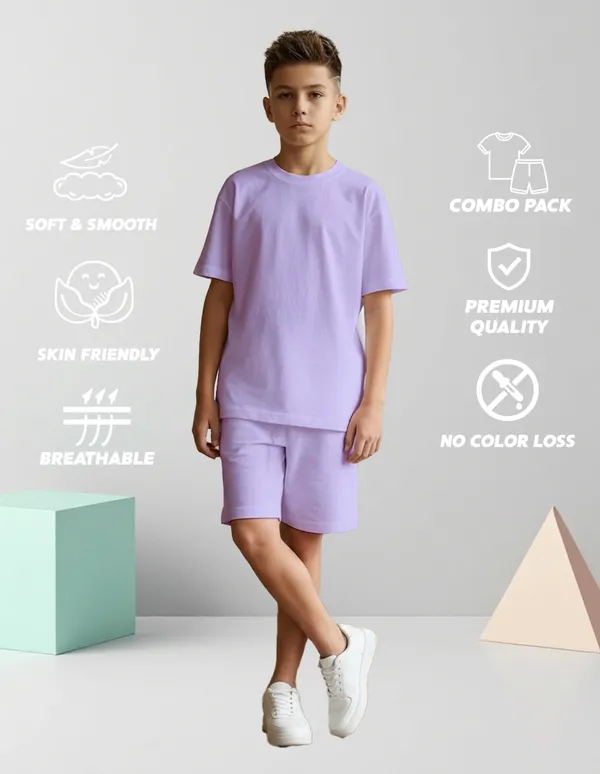 Nusyl_Boys_Lilac_Solid_Cotton_Blend_Relaxed_T_Shirts_And_Shorts_With_Side_Pockets_Oversized_Length_T_Shirts_And_Shorts_Knee_Length