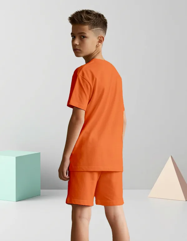 Nusyl_Boys_Orange_Solid_Cotton_Blend_Relaxed_T_Shirts_And_Shorts_With_Side_Pockets_Oversized_Length_T_Shirts_And_Shorts_Knee_Length