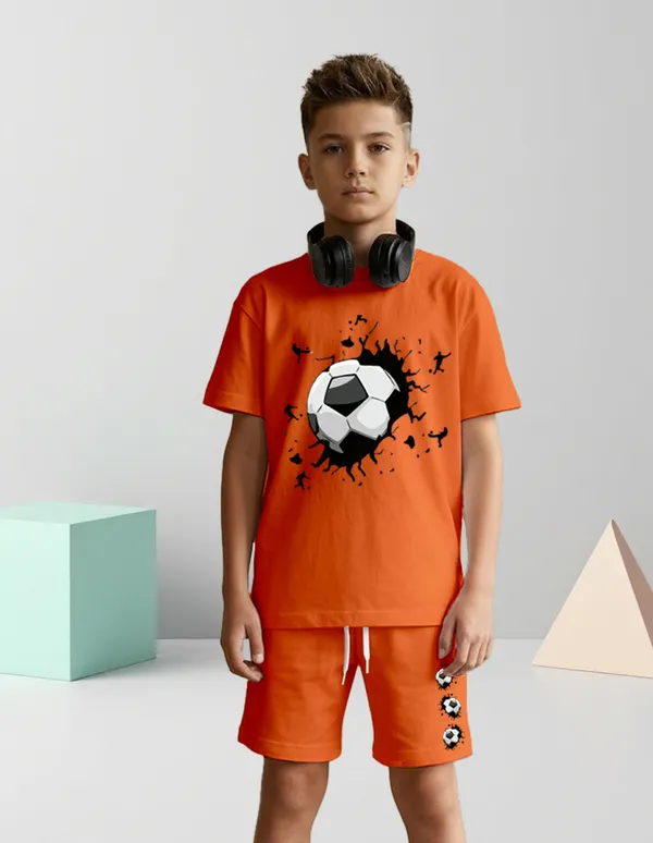 Nusyl_Boys_Orange_Football_Printed_Cotton_Blend_Relaxed_T_Shirts_And_Shorts_With_Side_Pockets_Oversized_Length_T_Shirts_And_Shorts_Knee_Length