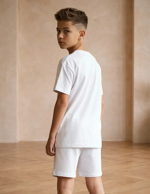 Nusyl_Boys_White_Never_Mind_Text_Printed_Cotton_Blend_Relaxed_T_Shirts_And_Shorts_With_Side_Pockets_Oversized_Length_T_Shirts_And_Shorts_Knee_Length