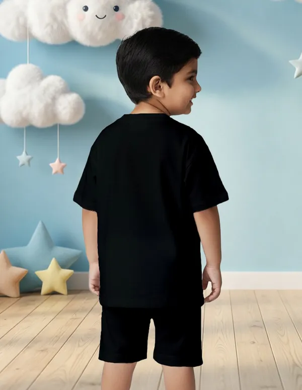 Nusyl_Boys_Black_Monster_Truck_Printed_&_Hearts_Text_Printed_Cotton_Blend_Relaxed_T_Shirts_And_Shorts_With_Side_Pockets_Oversized_Length_T_Shirts_And_Shorts_Knee_Length