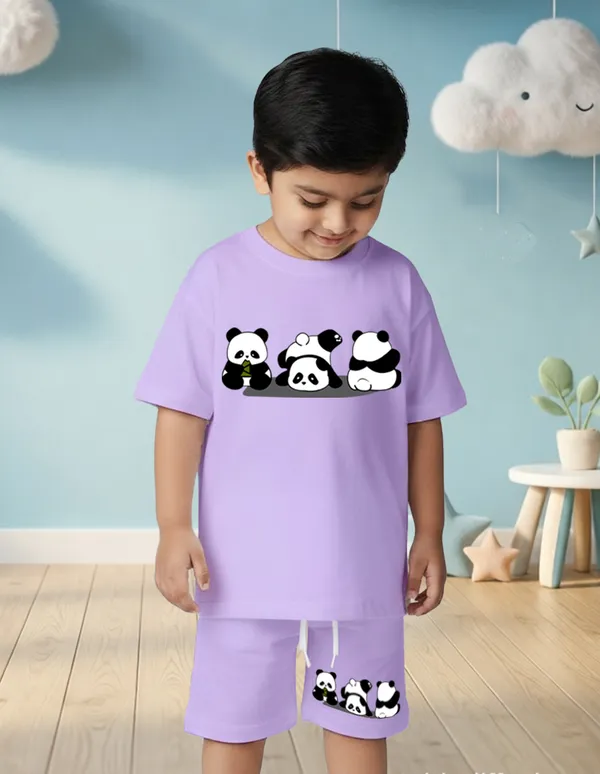 Nusyl_Boys_Lilac_Pandas_Printed_Cotton_Blend_Relaxed_T_Shirts_And_Shorts_With_Side_Pockets_Oversized_Length_T_Shirts_And_Shorts_Knee_Length