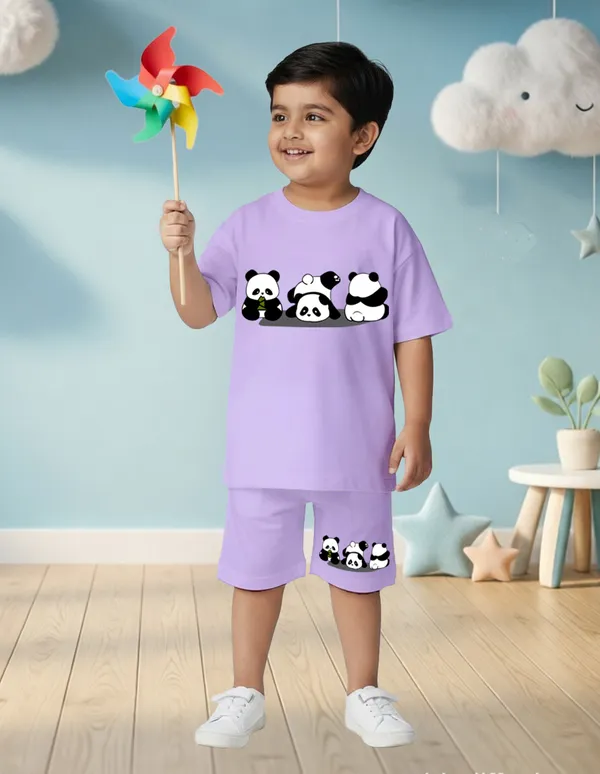 Nusyl_Boys_Lilac_Pandas_Printed_Cotton_Blend_Relaxed_T_Shirts_And_Shorts_With_Side_Pockets_Oversized_Length_T_Shirts_And_Shorts_Knee_Length