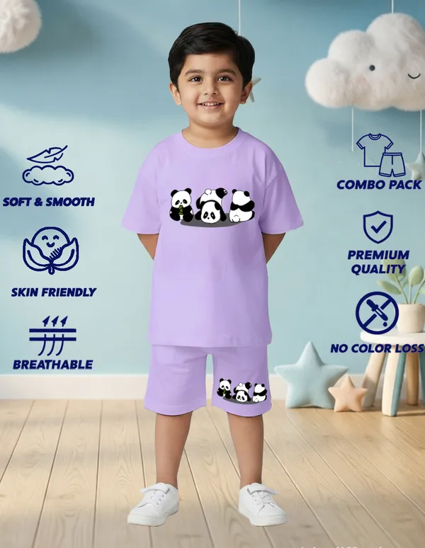 Nusyl_Boys_Lilac_Pandas_Printed_Cotton_Blend_Relaxed_T_Shirts_And_Shorts_With_Side_Pockets_Oversized_Length_T_Shirts_And_Shorts_Knee_Length