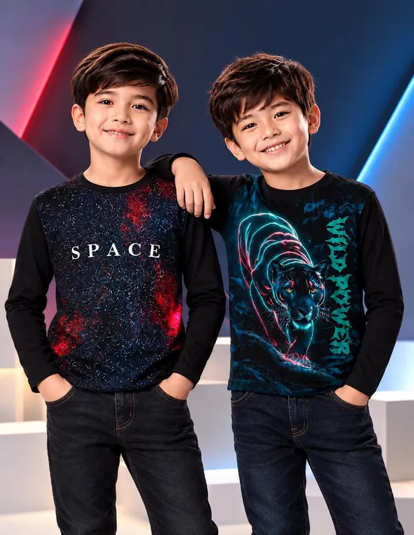 Nusyl_Boys_Pack_of_2_Black_Panther_Printed_&_Space_Text_Printed_Full_Sleeve_Tshirts