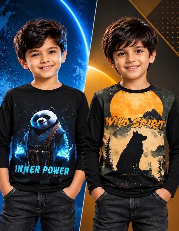 Nusyl_Boys_Pack_of_2_Black_Panda_Printed_&_Wild_Spirit_Text_Printed_Full_Sleeve_Tshirts