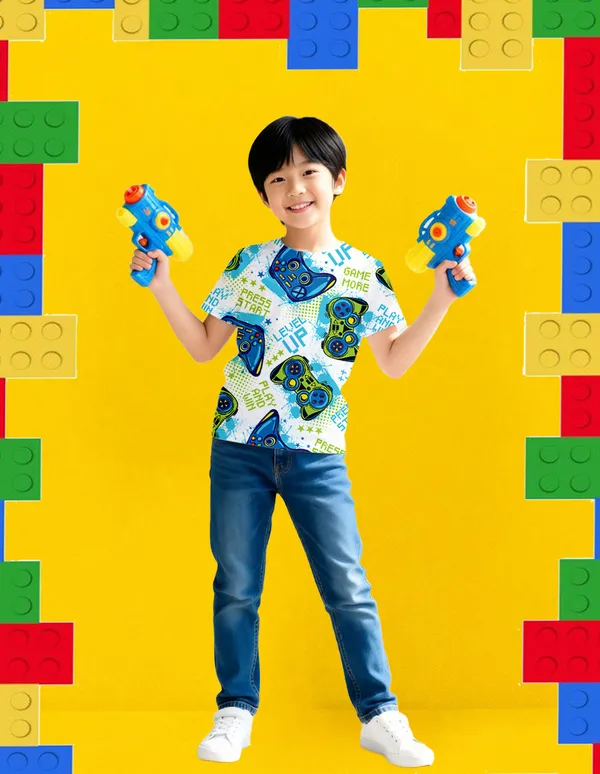 Nusyl_Boy_White_Spider_Printed_&_Level_Up_Text_Printed_Half_Sleeves_Pack_Of_2_T_Shirts_Soft_&_Comfortable_Half_Sleeve_T_Shirts_Cozy_Summer_Wear_For_Kids_&_Teen_Boys