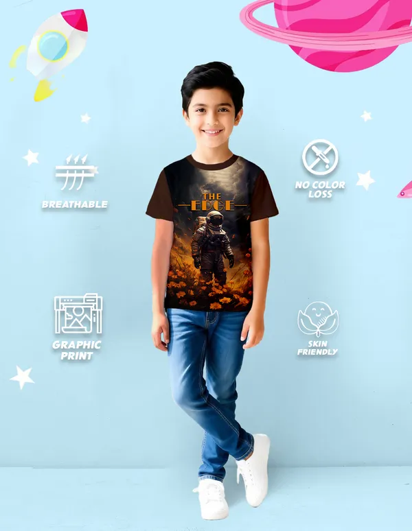 Nusyl_Boy_Black_&_Brown_The_Edge_Text_Printed_&_Astronaut_Printed_&_Anime_Character_Printed_Half_Sleeves_Pack_Of_2_T_Shirts_Soft_&_Comfortable_Half_Sleeve_T_Shirts_Cozy_Summer_Wear_For_Kids_&_Teen_Boys