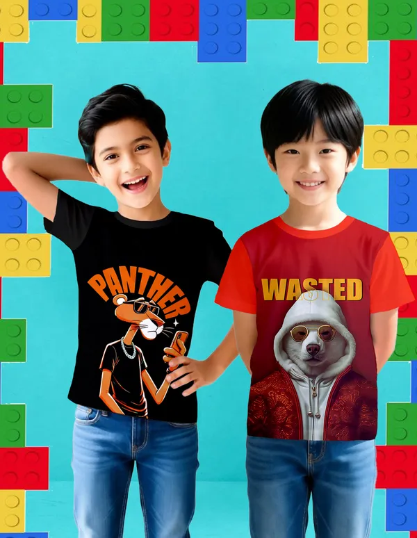 Nusyl_Boy_Red_&_Black_Panther_Printed_&_Dog_Printed_Half_Sleeves_Pack_Of_2_T_Shirts_Soft_&_Comfortable_Half_Sleeve_T_Shirts_Cozy_Summer_Wear_For_Kids_&_Teen_Boys