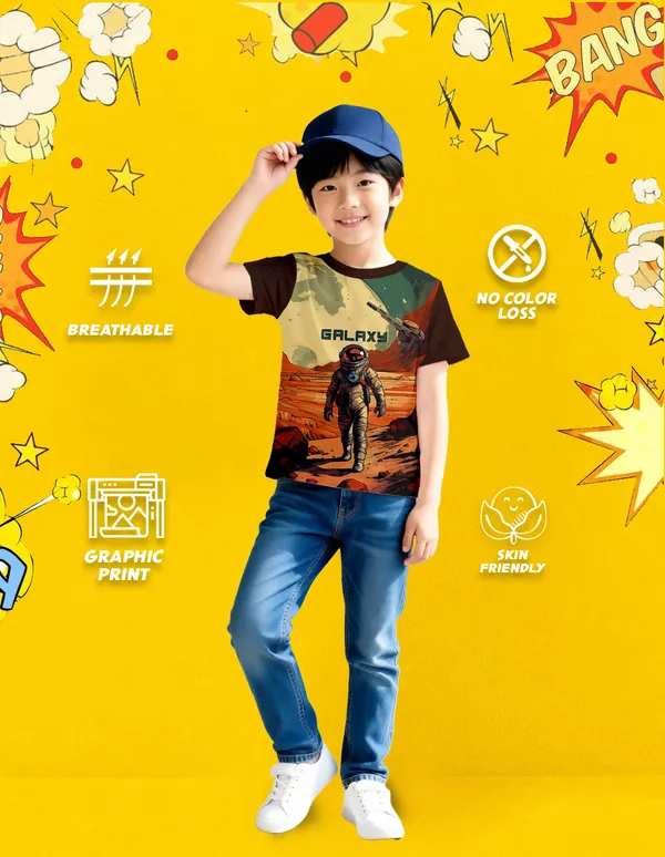 Nusyl_Boy_Brown_Captain_Of_Adventure_Text_Printed_&_Galaxy_Text_Printed_&_Astronaut_Printed_Half_Sleeves_Pack_Of_2_T_Shirts_Soft_&_Comfortable_Half_Sleeve_T_Shirts_Cozy_Summer_Wear_For_Kids_&_Teen_Boys