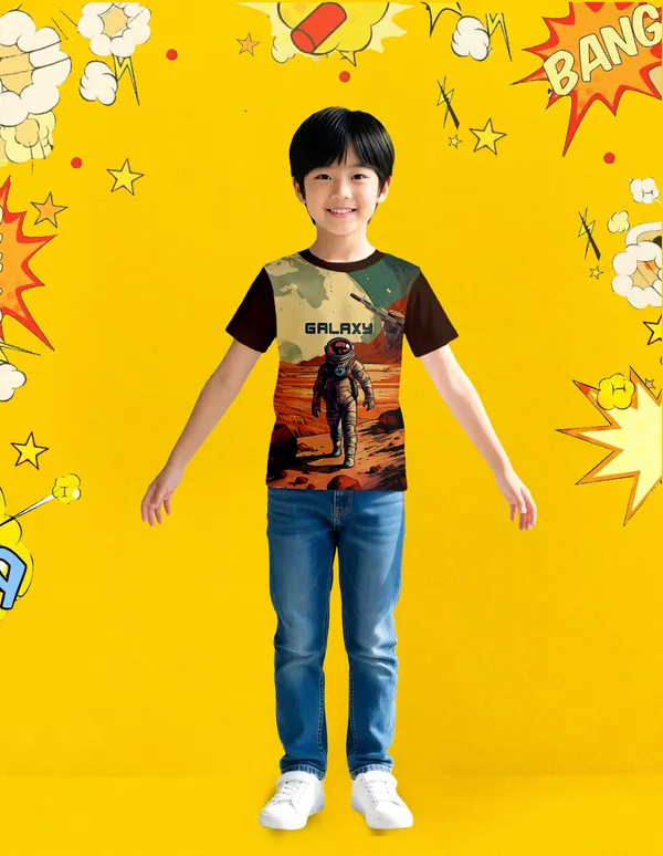 Nusyl_Boy_Brown_Captain_Of_Adventure_Text_Printed_&_Galaxy_Text_Printed_&_Astronaut_Printed_Half_Sleeves_Pack_Of_2_T_Shirts_Soft_&_Comfortable_Half_Sleeve_T_Shirts_Cozy_Summer_Wear_For_Kids_&_Teen_Boys