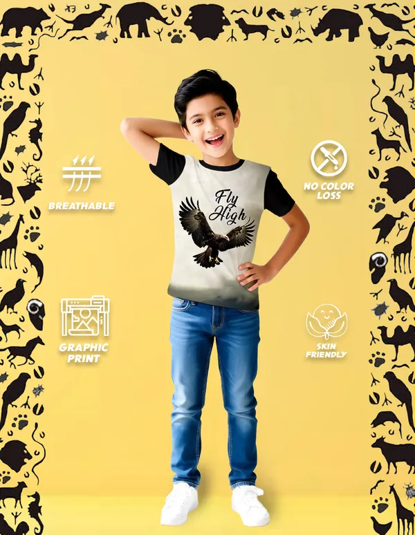 Nusyl_Boy_Black_Lion_Printed_&_Eagle_Printed_&_Fly_High_Text_Printed_Half_Sleeves_Pack_Of_2_T_Shirts_Soft_&_Comfortable_Half_Sleeve_T_Shirts_Cozy_Summer_Wear_For_Kids_&_Teen_Boys