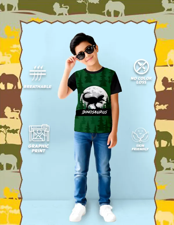 Nusyl_Boy_Black_&_Navy_Dinosaur_Printed_&_Dinosaurus_Text_Printed_Half_Sleeves_Pack_Of_2_T_Shirts_Soft_&_Comfortable_Half_Sleeve_T_Shirts_Cozy_Summer_Wear_For_Kids_&_Teen_Boys