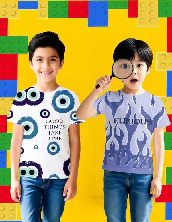Nusyl_Boy_White_Good_Things_Take_Time_Text_Printed_&_Furious_Text_Printed_Half_Sleeves_Pack_Of_2_T_Shirts_Soft_&_Comfortable_Half_Sleeve_T_Shirts_Cozy_Summer_Wear_For_Kids_&_Teen_Boys