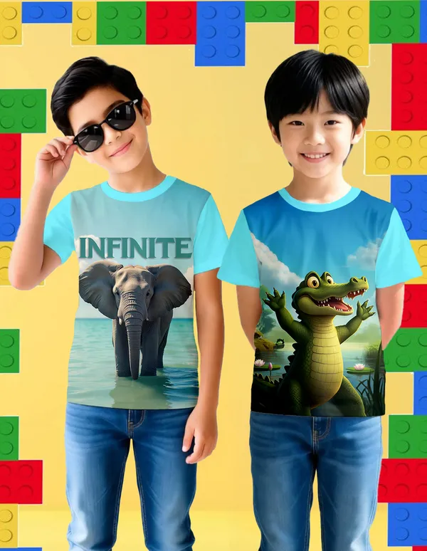 Nusyl_Boy_Sky_Blue_Elephant_Printed_&_Crocodile_Printed_&_Infinite_Text_Printed_Half_Sleeves_Pack_Of_2_T_Shirts_Soft_&_Comfortable_Half_Sleeve_T_Shirts_Cozy_Summer_Wear_For_Kids_&_Teen_Boys
