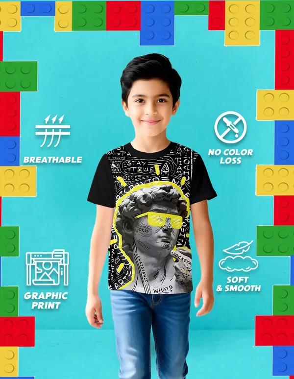 Nusyl_Boy_Black_Stay_True_Text_Printed_&_Ancient_Characters_Printed_Half_Sleeves_Pack_Of_2_T_Shirts_Soft_&_Comfortable_Half_Sleeve_T_Shirts_Cozy_Summer_Wear_For_Kids_&_Teen_Boys