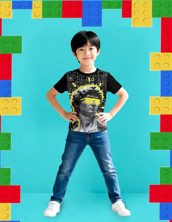 Nusyl_Boy_Black_Stay_True_Text_Printed_&_Ancient_Characters_Printed_Half_Sleeves_Pack_Of_2_T_Shirts_Soft_&_Comfortable_Half_Sleeve_T_Shirts_Cozy_Summer_Wear_For_Kids_&_Teen_Boys