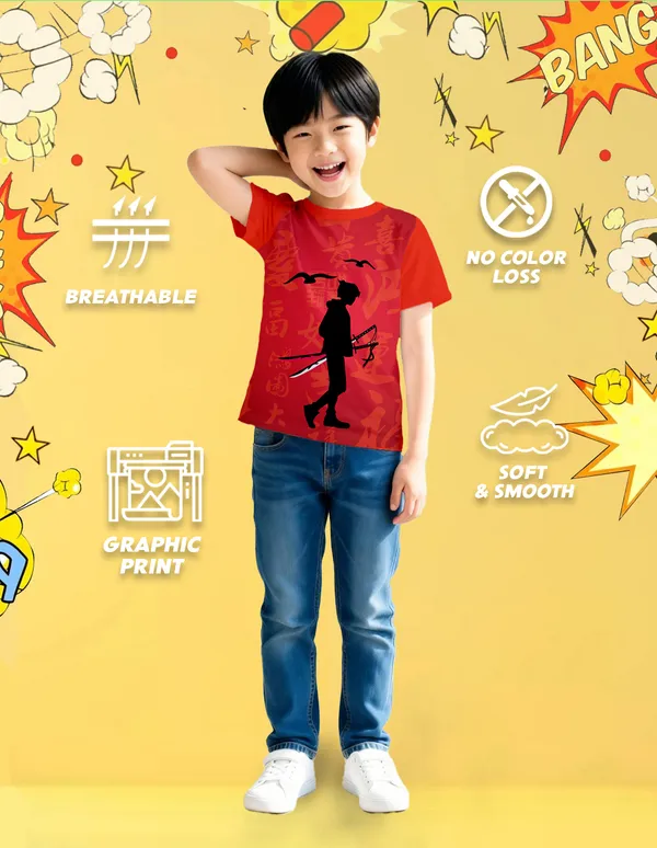 Nusyl_Boy_Red_&_Brown_Car_Printed_&_Sword_Man_Printed_Half_Sleeves_Pack_Of_2_T_Shirts_Soft_&_Comfortable_Half_Sleeve_T_Shirts_Cozy_Summer_Wear_For_Kids_&_Teen_Boys