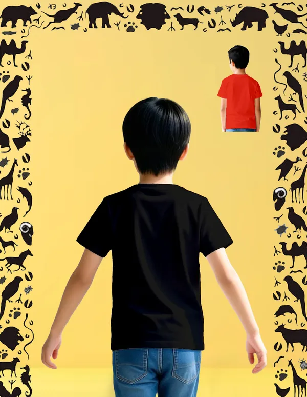 Nusyl_Boy_Red_&_Black_Raw_Habit_Text_Printed_&_Tigers_Printed_Half_Sleeves_Pack_Of_2_T_Shirts_Soft_&_Comfortable_Half_Sleeve_T_Shirts_Cozy_Summer_Wear_For_Kids_&_Teen_Boys