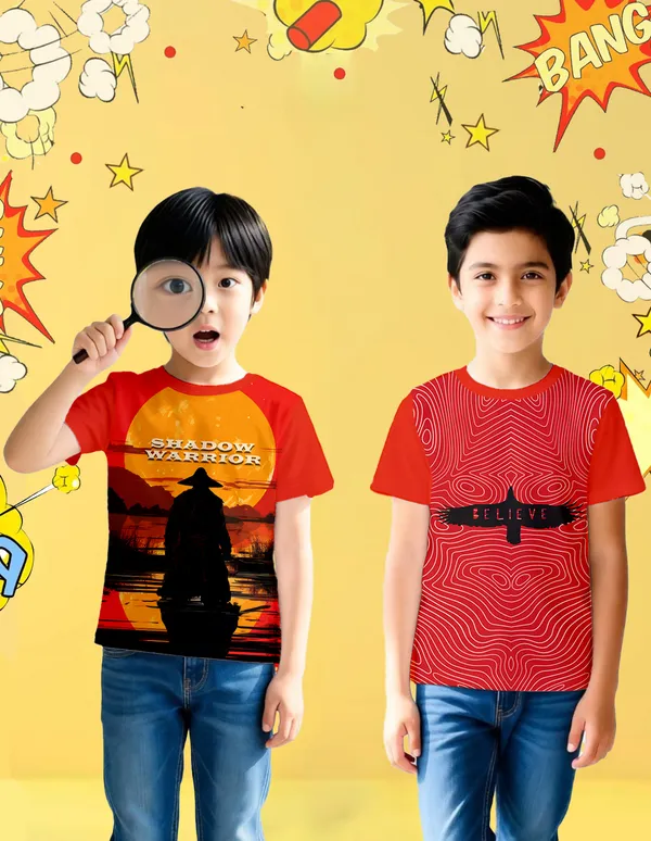 Nusyl_Boy_Red_Belive_Text_Printed_&_Shadow_Warrior_Text_Printed_Half_Sleeves_Pack_Of_2_T_Shirts_Soft_&_Comfortable_Half_Sleeve_T_Shirts_Cozy_Summer_Wear_For_Kids_&_Teen_Boys
