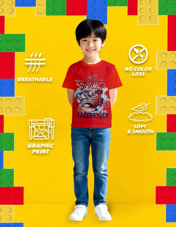 Nusyl_Boy_Red_Nashville_Text_Printed_&_Freestyler_Text_Printed_Half_Sleeves_Pack_Of_2_T_Shirts_Soft_&_Comfortable_Half_Sleeve_T_Shirts_Cozy_Summer_Wear_For_Kids_&_Teen_Boys