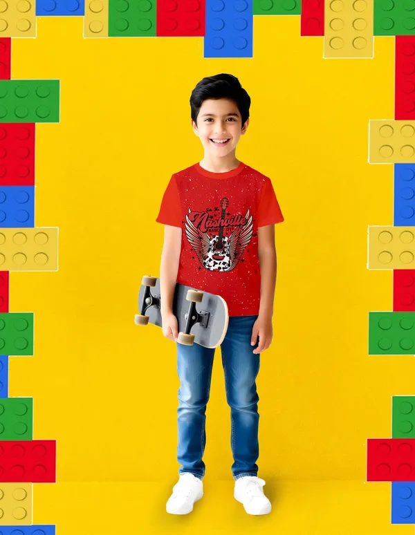 Nusyl_Boy_Red_Nashville_Text_Printed_&_Freestyler_Text_Printed_Half_Sleeves_Pack_Of_2_T_Shirts_Soft_&_Comfortable_Half_Sleeve_T_Shirts_Cozy_Summer_Wear_For_Kids_&_Teen_Boys
