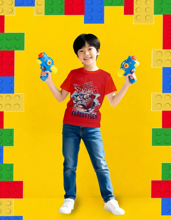 Nusyl_Boy_Red_Nashville_Text_Printed_&_Freestyler_Text_Printed_Half_Sleeves_Pack_Of_2_T_Shirts_Soft_&_Comfortable_Half_Sleeve_T_Shirts_Cozy_Summer_Wear_For_Kids_&_Teen_Boys