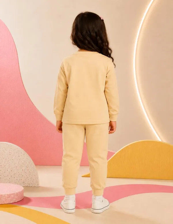 NUSYL_Girls_Beige_Star_Printed_Cotton_Blend_T-shirts_and_Joggers_|_Girls's_Regular_Length_T-shirts_and_Regular_Jogger