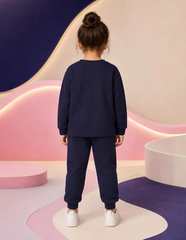 NUSYL_Girls_Navy_Star_Printed_Cotton_Blend_T-shirts_and_Joggers_|_Girls's_Regular_Length_T-shirts_and_Regular_Jogger