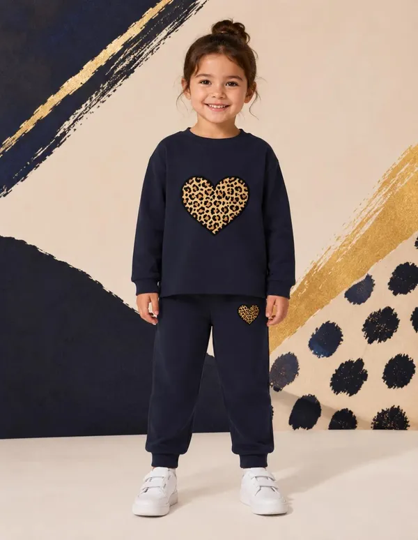 NUSYL_Girls_Navy_Heart_Printed_Cotton_Blend_T-shirts_and_Joggers_|_Girls's_Regular_Length_T-shirts_and_Regular_Jogger