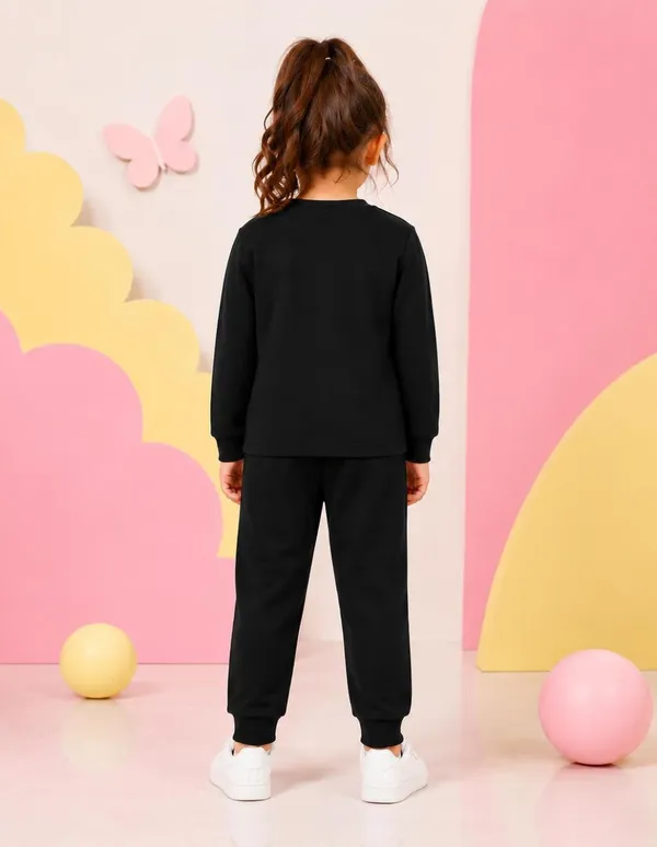 NUSYL_Girls_Black_Butterfly_Printed_Cotton_Blend_T-shirts_and_Joggers_|_Girls's_Regular_Length_T-shirts_and_Regular_Jogger
