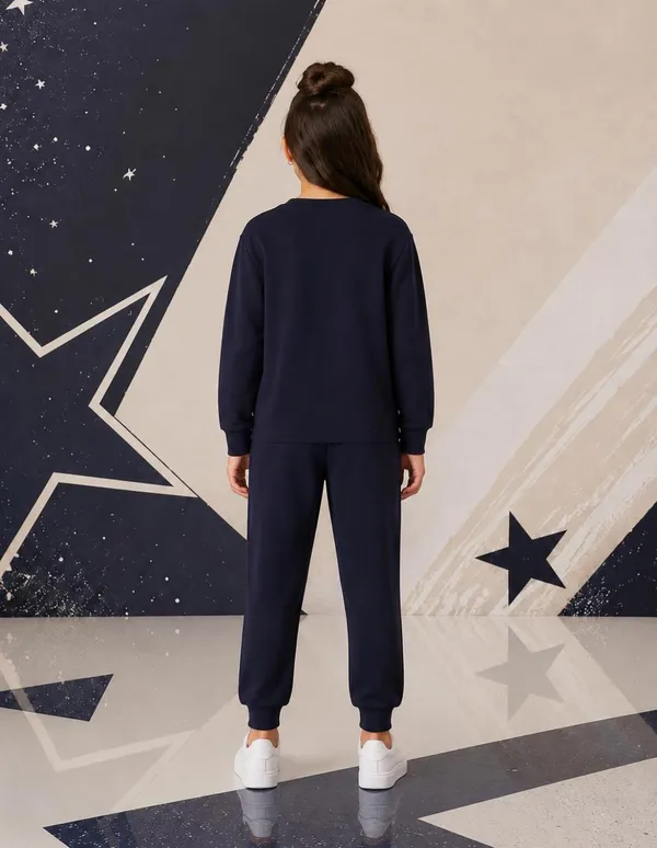 NUSYL_Girls_Navy_Star_Girl_Text_Printed_Cotton_Blend_T-shirts_and_Joggers_|_Girls's_Regular_Length_T-shirts_and_Regular_Jogger