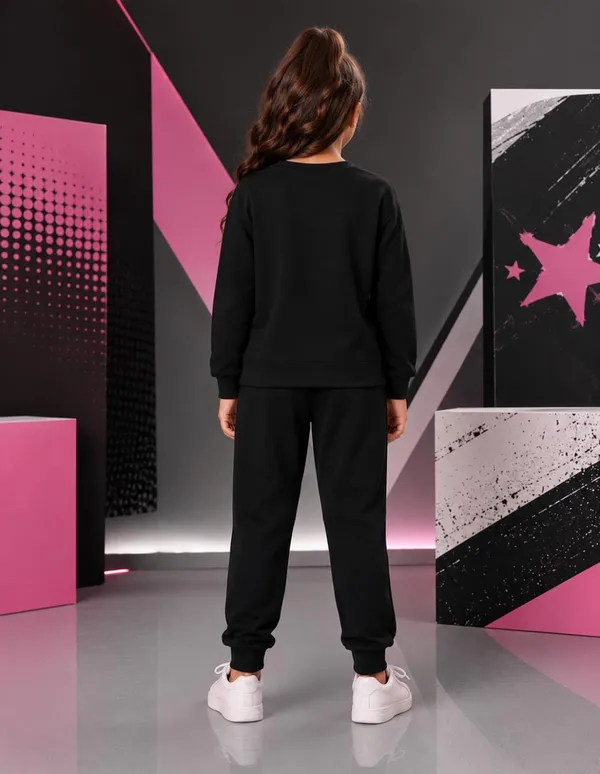NUSYL_Girls_Black_Los_Angeles_Text_Printed_Cotton_Blend_T-shirts_and_Joggers_|_Girls's_Regular_Length_T-shirts_and_Regular_Jogger