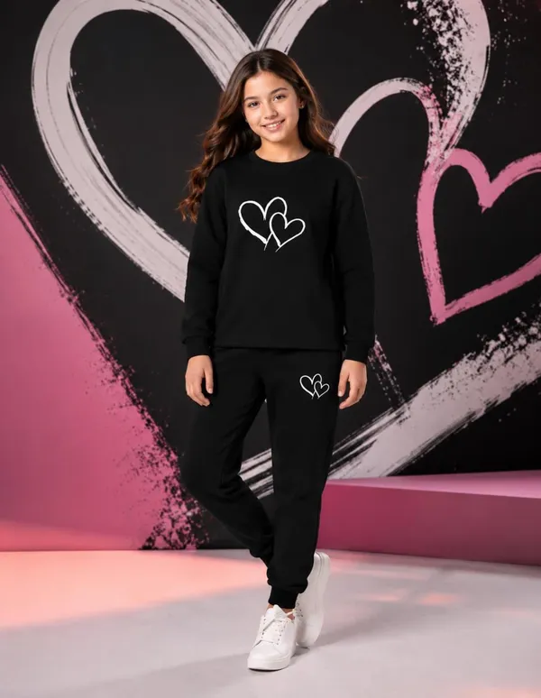 NUSYL_Girls_Black_Heart_Printed_Cotton_Blend_T-shirts_and_Joggers_|_Girls's_Regular_Length_T-shirts_and_Regular_Jogger