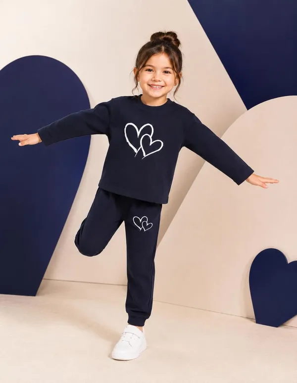 NUSYL_Girls_Navy_Heart_Printed_Cotton_Blend_T-shirts_and_Joggers_|_Girls's_Regular_Length_T-shirts_and_Regular_Jogger