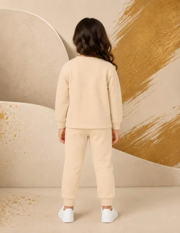 NUSYL_Girls_Beige_Teddy_Printed_Cotton_Blend_T-shirts_and_Joggers_|_Girls's_Regular_Length_T-shirts_and_Regular_Jogger