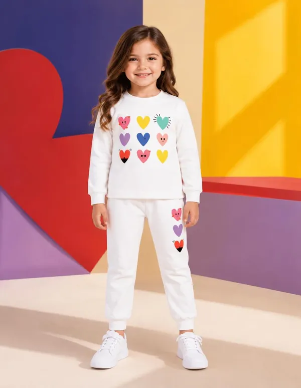 NUSYL_Girls_White_Heart_Printed_Cotton_Blend_T-shirts_and_Joggers_|_Girls's_Regular_Length_T-shirts_and_Regular_Jogger