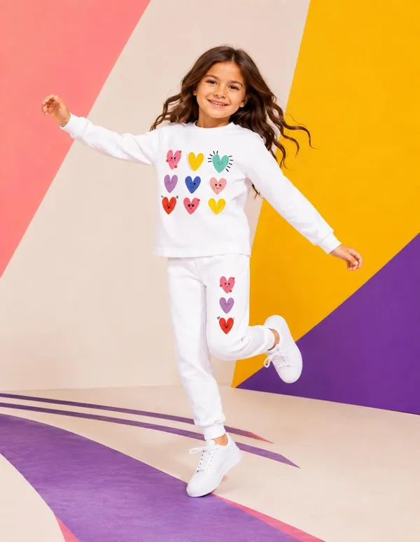 NUSYL_Girls_White_Heart_Printed_Cotton_Blend_T-shirts_and_Joggers_|_Girls's_Regular_Length_T-shirts_and_Regular_Jogger