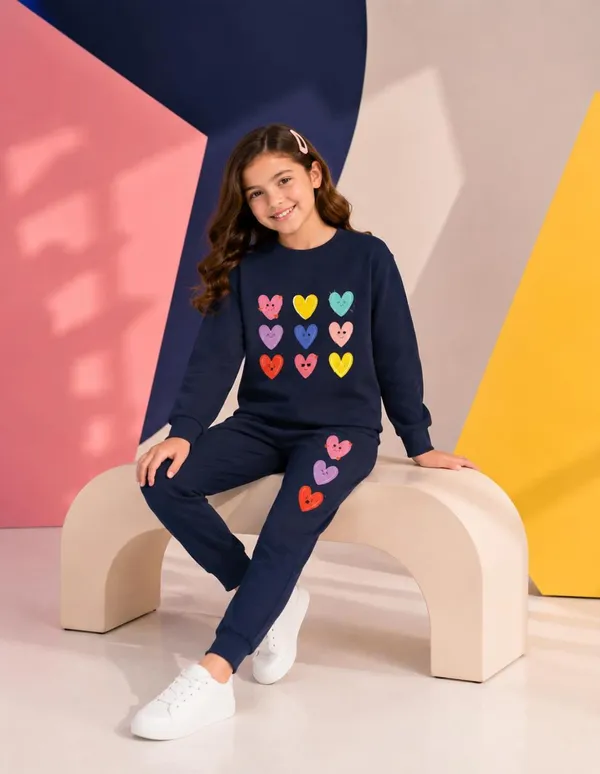 NUSYL_Girls_Navy_Heart_Printed_Cotton_Blend_T-shirts_and_Joggers_|_Girls's_Regular_Length_T-shirts_and_Regular_Jogger